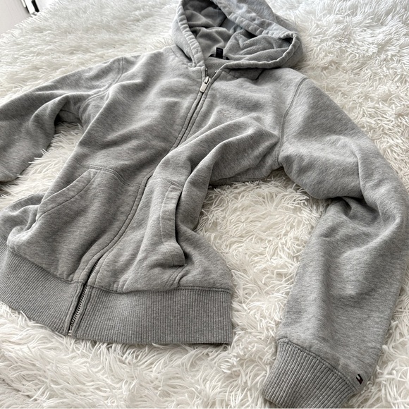 Tommy Hilfiger Gray Zip-Up Hoodie Sweatshirt Fleece Lined Size Small - Picture 13 of 14